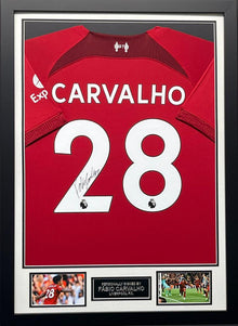  Fabio Carvalho Signed & Framed Liverpool Jersey Genuine Autograph AFTAL COA