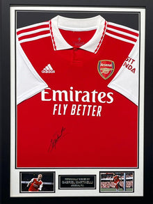  Gabriel Martinelli SIGNED & Framed Arsenal FC Jersey Genuine Signature AFTAL COA