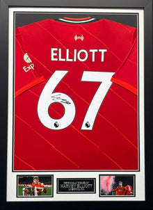  Harvey Elliott Signed & Framed Liverpool Shirt Genuine Signature PROOF AFTAL COA