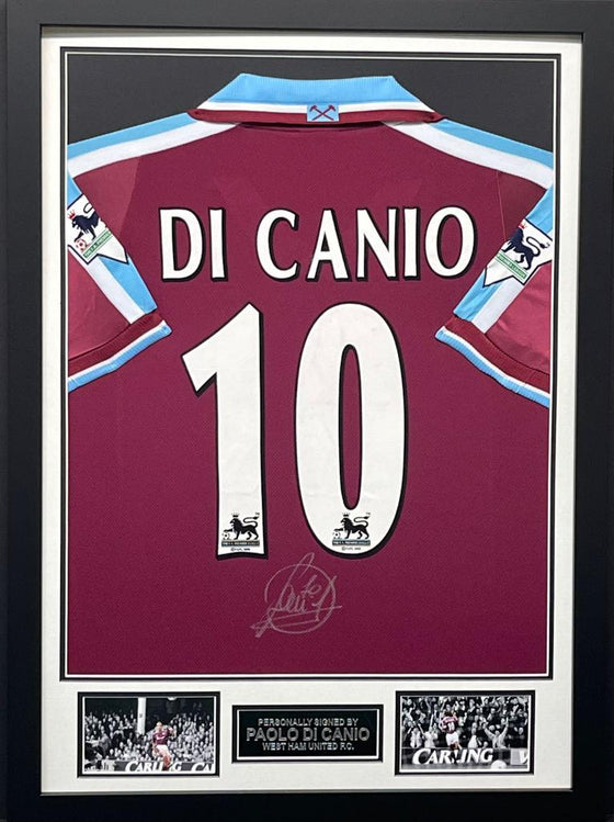 Paolo Di Canio SIGNED & FRAMED West Ham United Shirt PRIVATE SIGNING AFTAL COA A