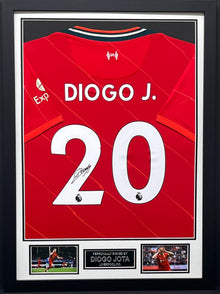  Diogo Jota Signed & Framed Liverpool Shirt Genuine Signature AFTAL COA