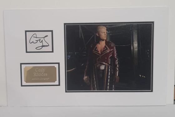 Cody Rhodes Signed Photo Mount Display WWE Genuine Signature AFTAL COA