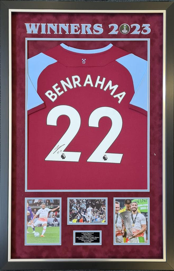 Said Benrahma SIGNED WEST HAM UNITED WHUFC EUROPA CONFERENCE FINAL AFTAL COA