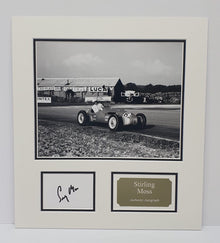  Stirling Moss Signed Photo Mount Display Formula ONE AFTAL COA