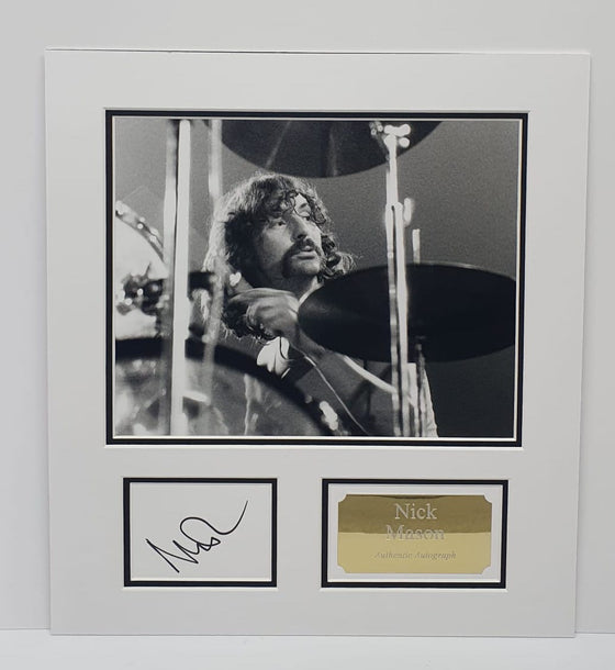 Nick Mason Signed Photo Mount Display Pink Floyd AFTAL COA