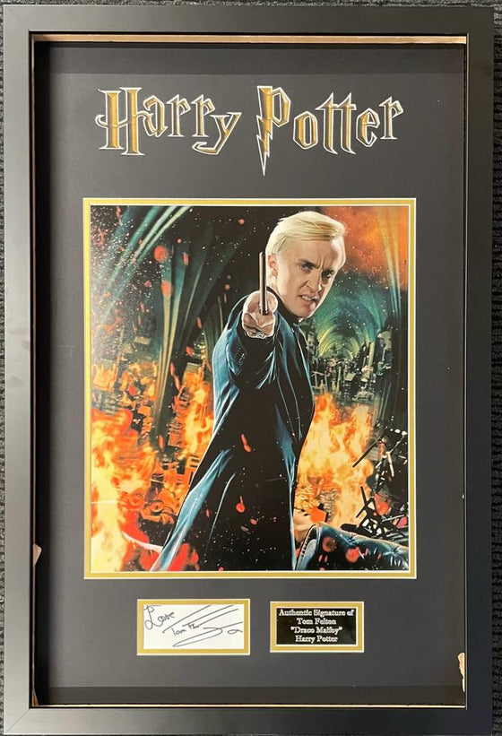 Tom Felton Personally Signed & Framed Harry Potter Draco Malfoy AFTAL COA