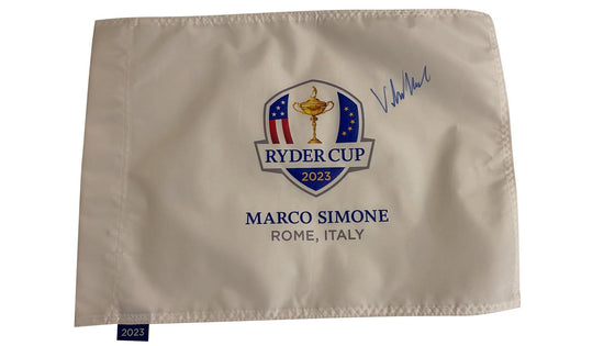 Victor Hovland Genuine Hand Signed RYDER CUP 2023 PIN FLAG AFTAL COA (A)