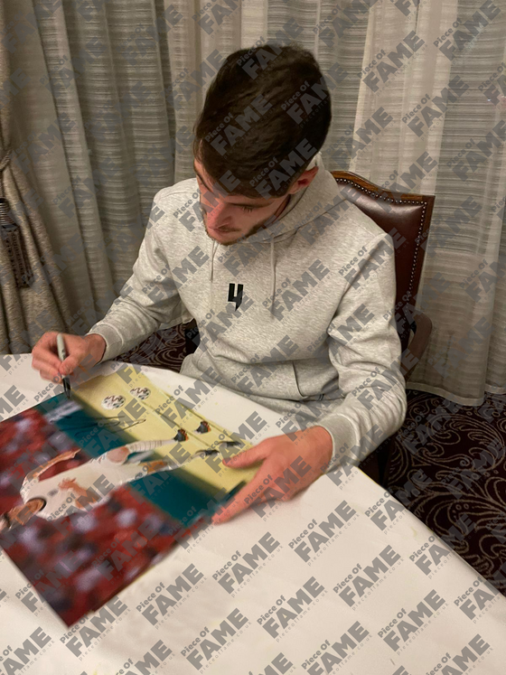 Declan RICE SIGNED 11X14 FRAMED England EURO 2020 Photo AFTAL COA (A)