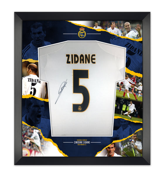 Zinedine Zidane Signed & Framed Real Madrid Shirt GENUINE AUTOGRAPH AFTAL COA
